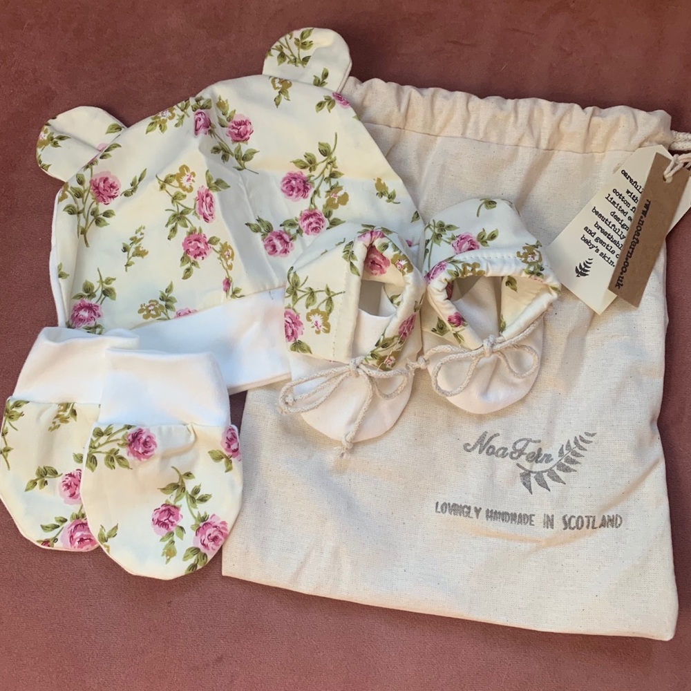 Handmade in Scotland Newborn Girl gift set